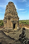 Angkor - Eastern Mebon - towers of the  central platform representing the peaks of Mount Meru